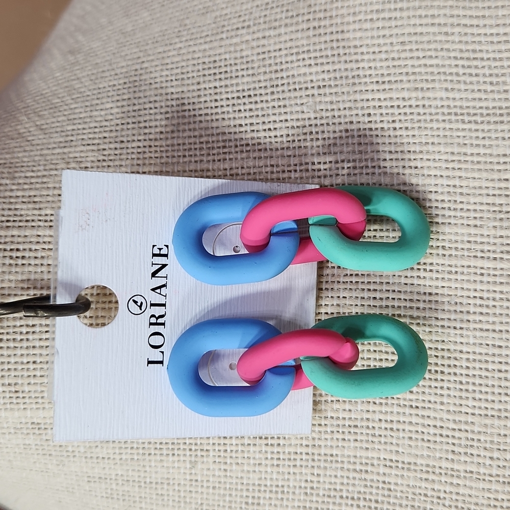 ☀️LORIANE Multi Colored Chain Linked Earrings